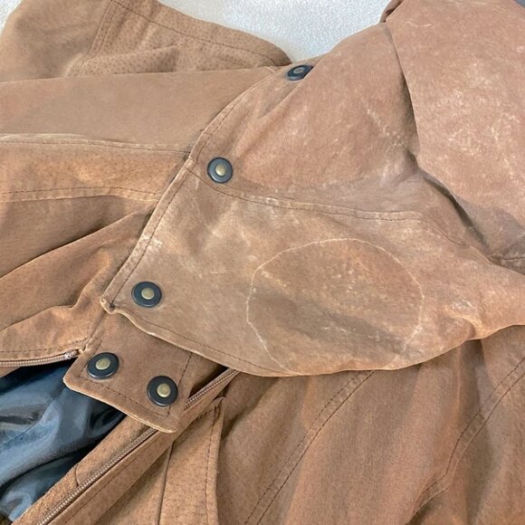 Vintage Cosa Nova Long Brown Leather Coat L - Picture 10 of 16